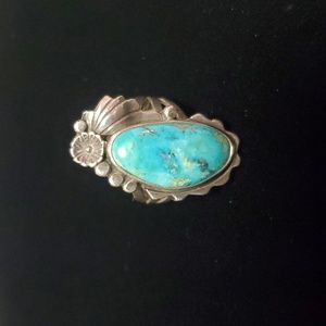 Navajo Sterling Silver and Turquoise ring. Stamped Sterling.  Size 7